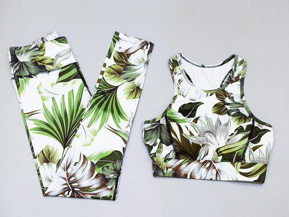 Ladies Digital Floral Printed Fitness Suit