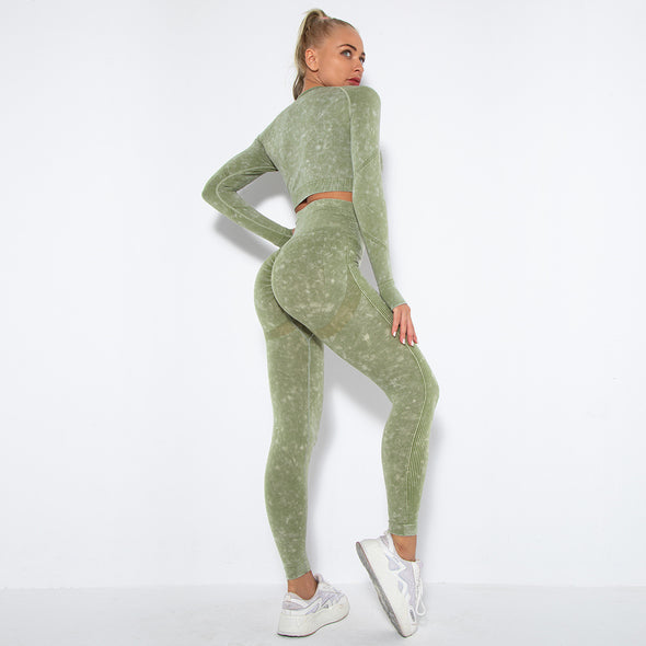 New Summer 2021 Seamless Washed Look Yoga Suit