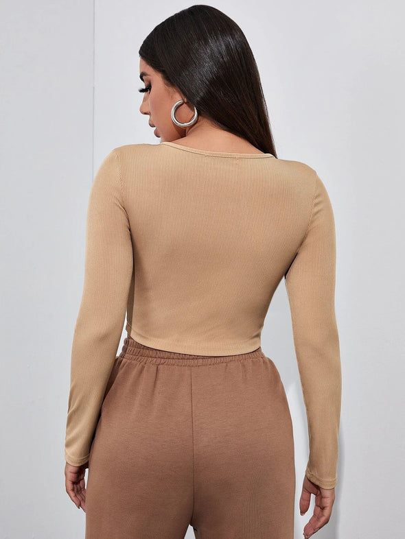 Top Women Retro Tight-Fitting Sexy Zipper Sweater Short Cardigan Long-Sleeved T-Shirt