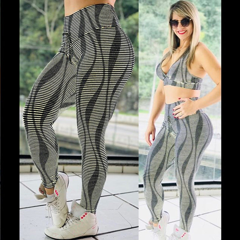 Digital Print Slim High-Waist Leggings