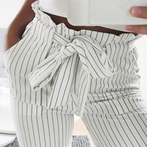 Wide-Waist Cropped Athleisure Pants