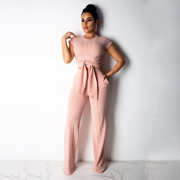 Women's Hang Strip Leisure Sports Suit Short-sleeved Trousers