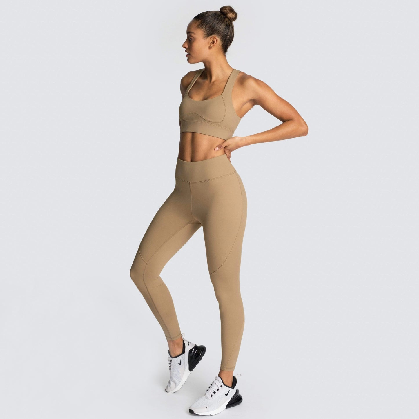 Back-Buckle Solid Yoga Set