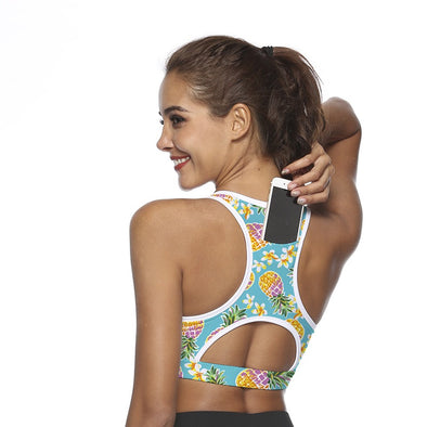 Women Sports Bra with Phone Pocket