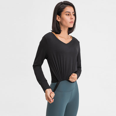 Fashionable U-Neck Split-Type Yoga Top