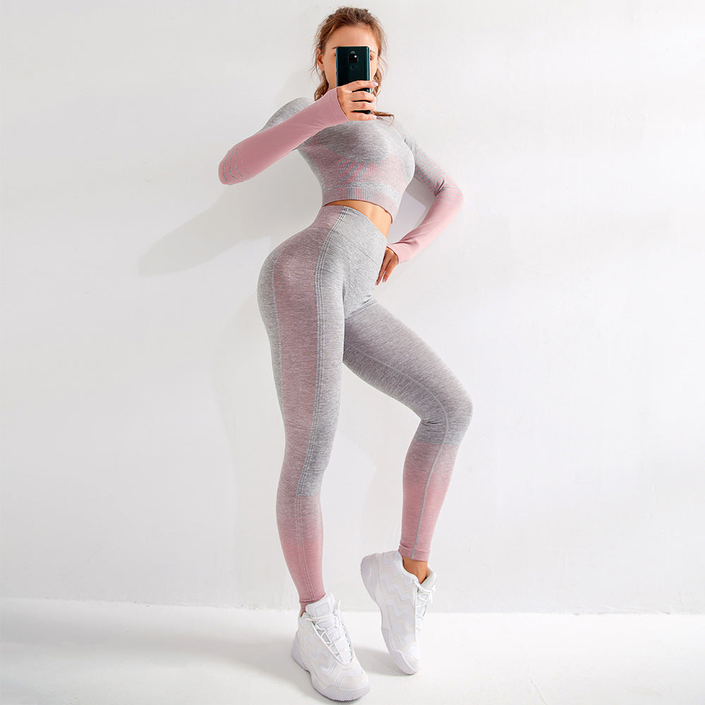 Stripe-Detail Running Fitness Set