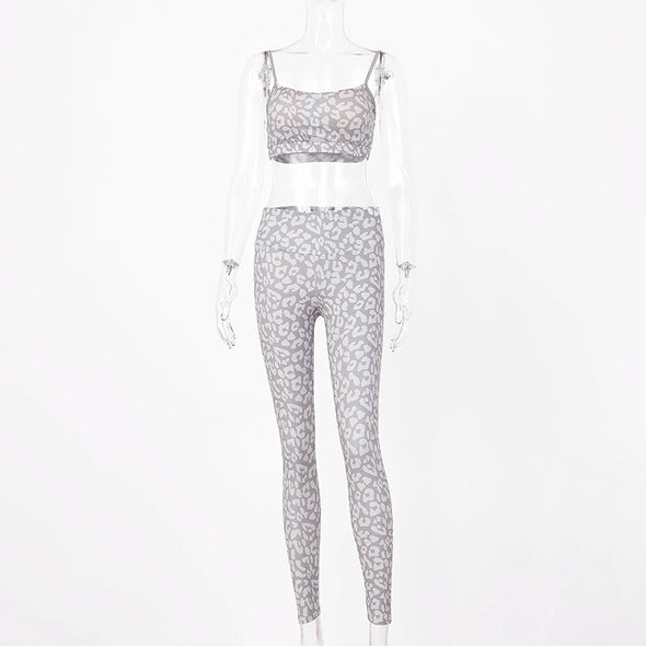 Women's Printed Spots Sports Yoga Suit