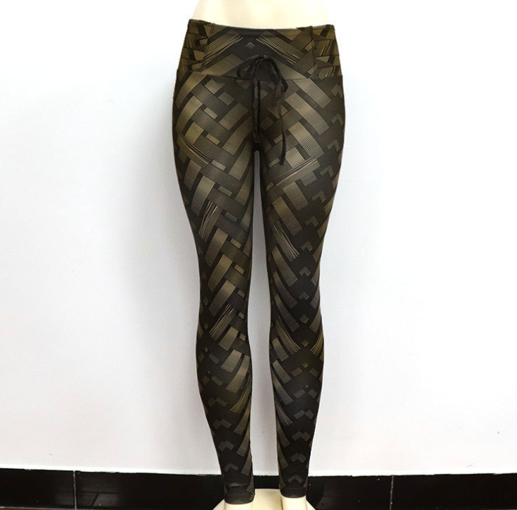 Woven-Texture Push-Up Yoga Leggings