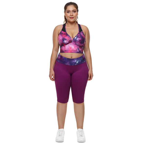 Star print sports bra