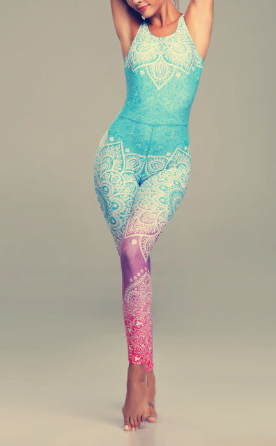 Mandala Printed One-piece Tight-fitting Fitness Yoga