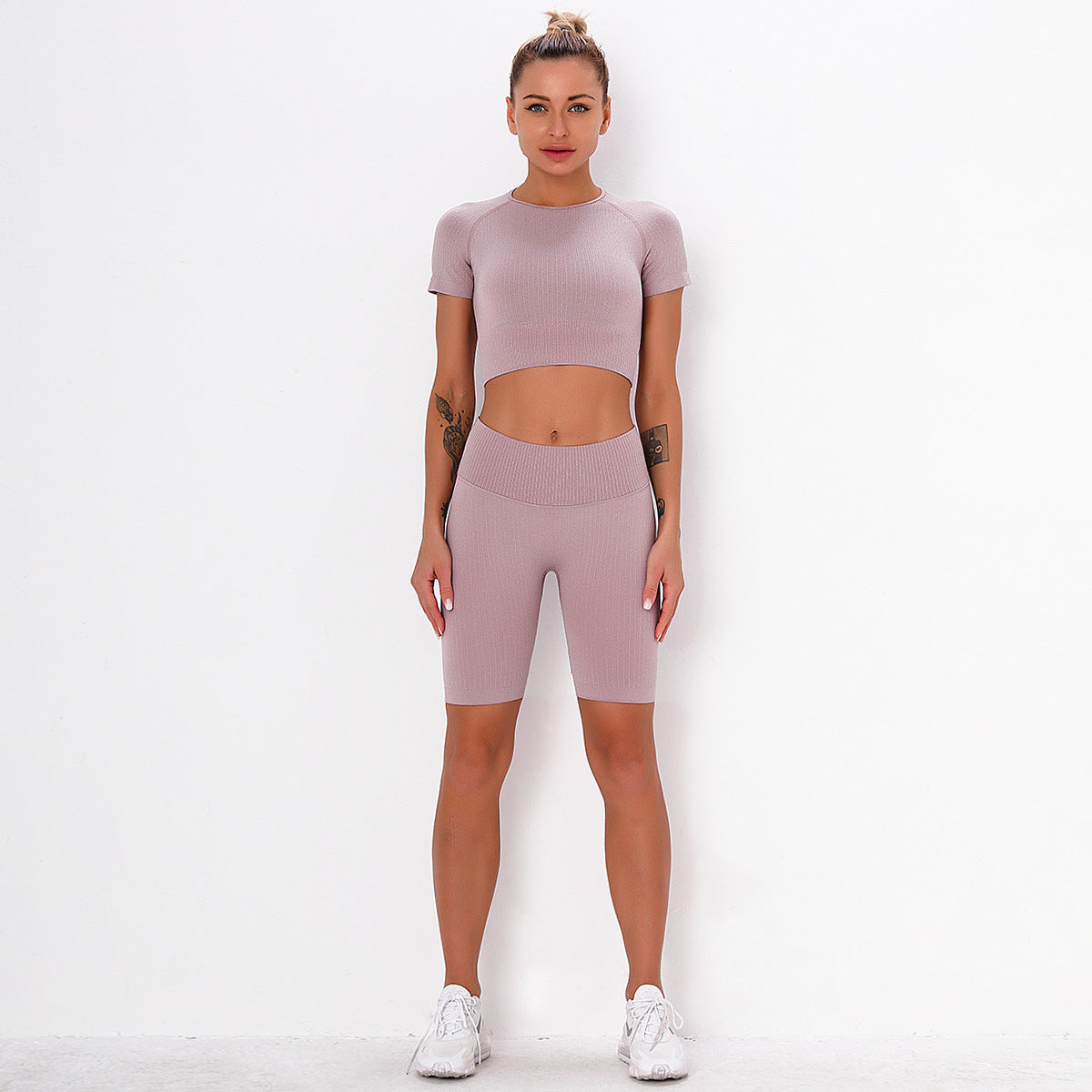 Short-Sleeve Crop & Leggings Set