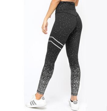 Metallic Print High-Waist Leggings