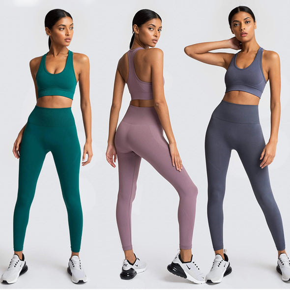 Women's Seamless Knit Hip Yoga Fitness Suit