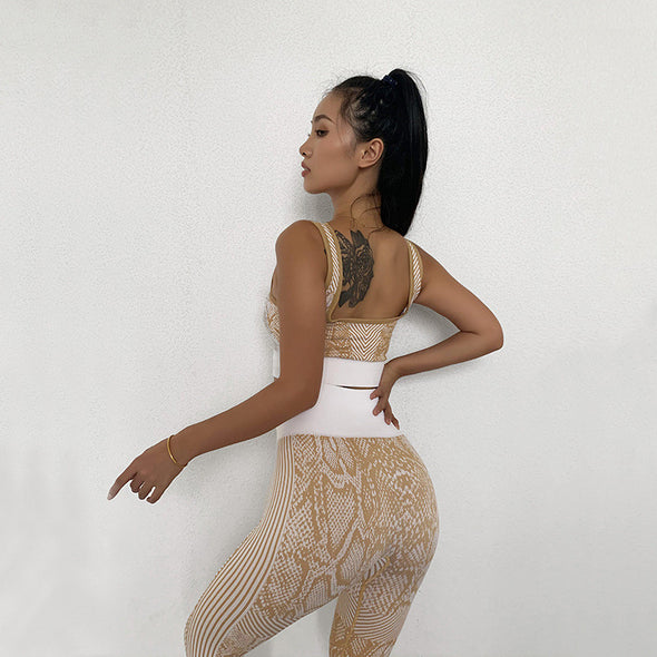 Women's  Snake Pattern Yoga Set