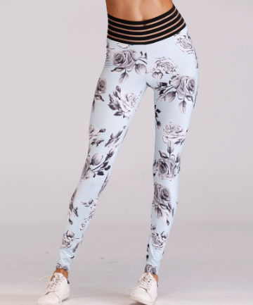 Women's Crossbar color Mosaic printed yoga pants