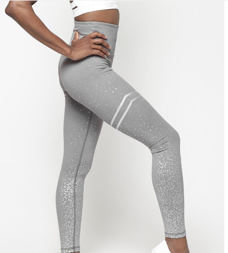 Metallic Print High-Waist Leggings