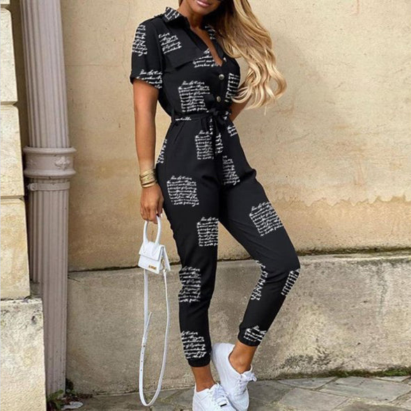 Printed Belt Work Jumper