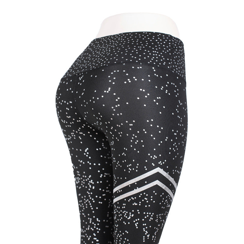 Metallic Print High-Waist Leggings