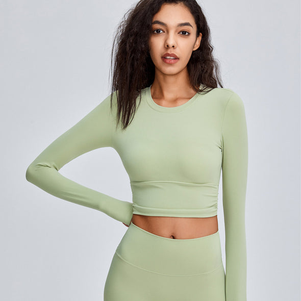 Women's body-hugging long-sleeved yoga suit
