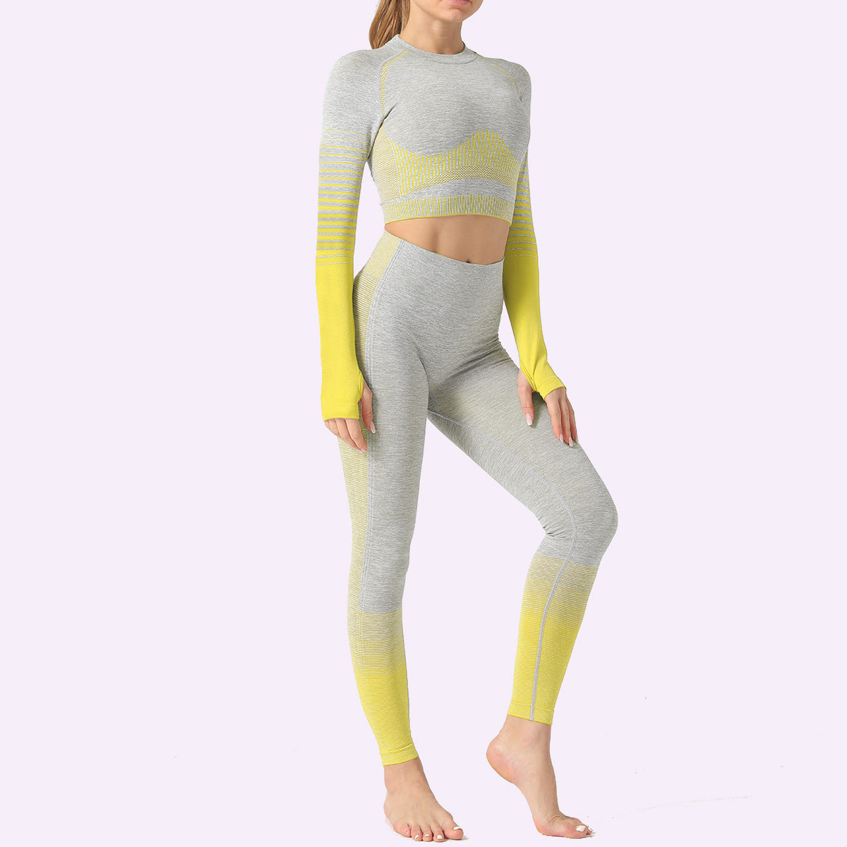 Stripe-Detail Running Fitness Set