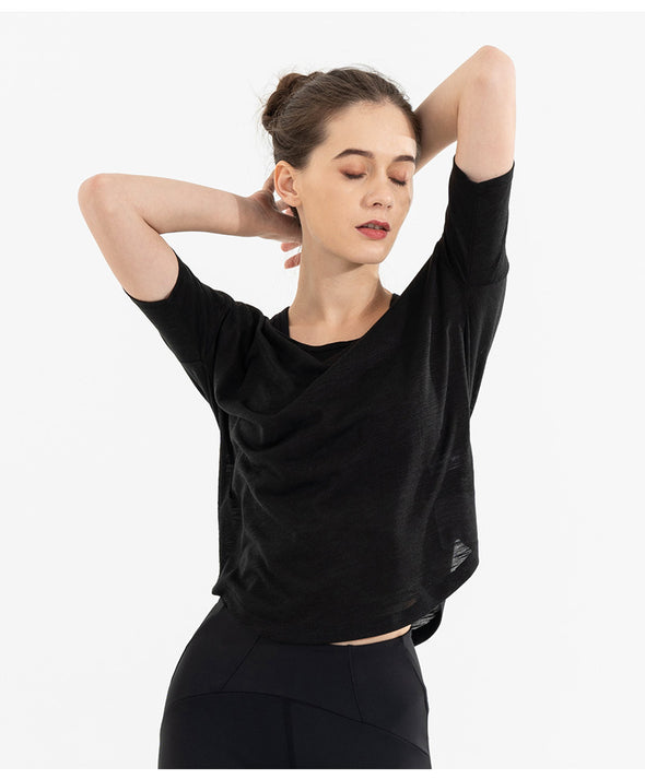 Women's Loose Hollow Beauty Back Yoga Top