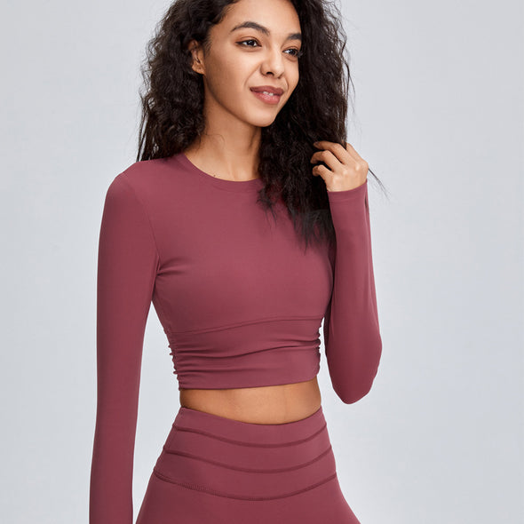 Women's body-hugging long-sleeved yoga suit