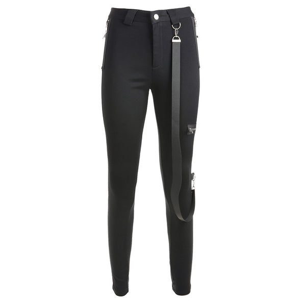 New Summer 2021 Women's Black Leggings with Zipper
