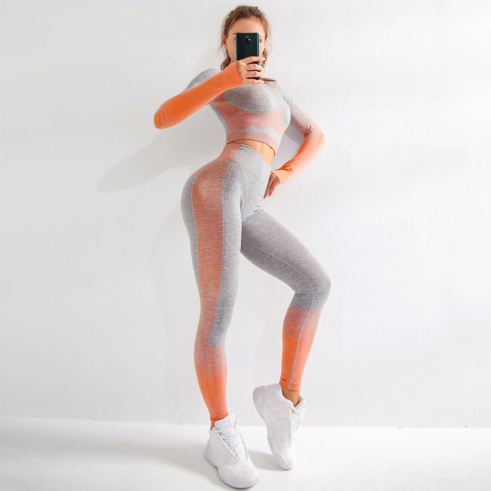 Stripe-Detail Running Fitness Set