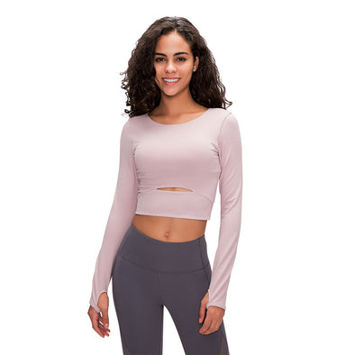 New sports long-sleeved T-shirt with chest pad