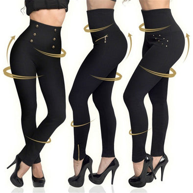 Women's Seamless Breech with Diamond-studded, Zipper, or Button Leggings