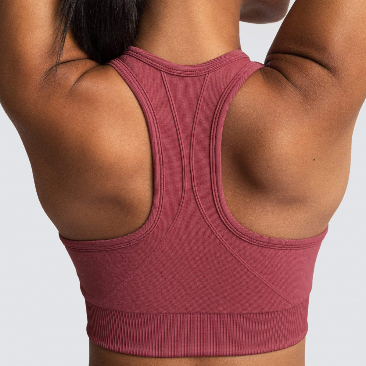 Seamless Ribbed-Knit Sports Bra