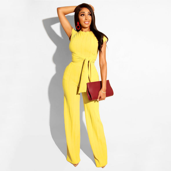 Women's Hang Strip Leisure Sports Suit Short-sleeved Trousers