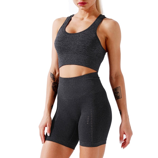 High-Waist Yoga Short 2-Piece Set
