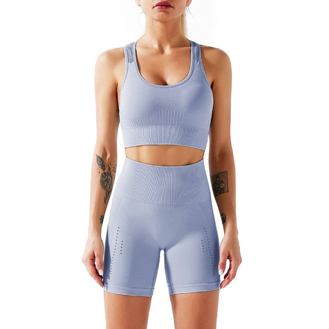 High-Waist Yoga Short 2-Piece Set