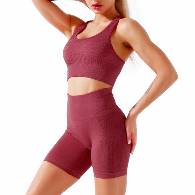 High-Waist Yoga Short 2-Piece Set