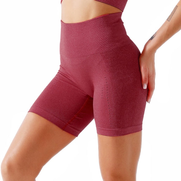 Women's High Waisted Yoga Short Set - 2 Pcs